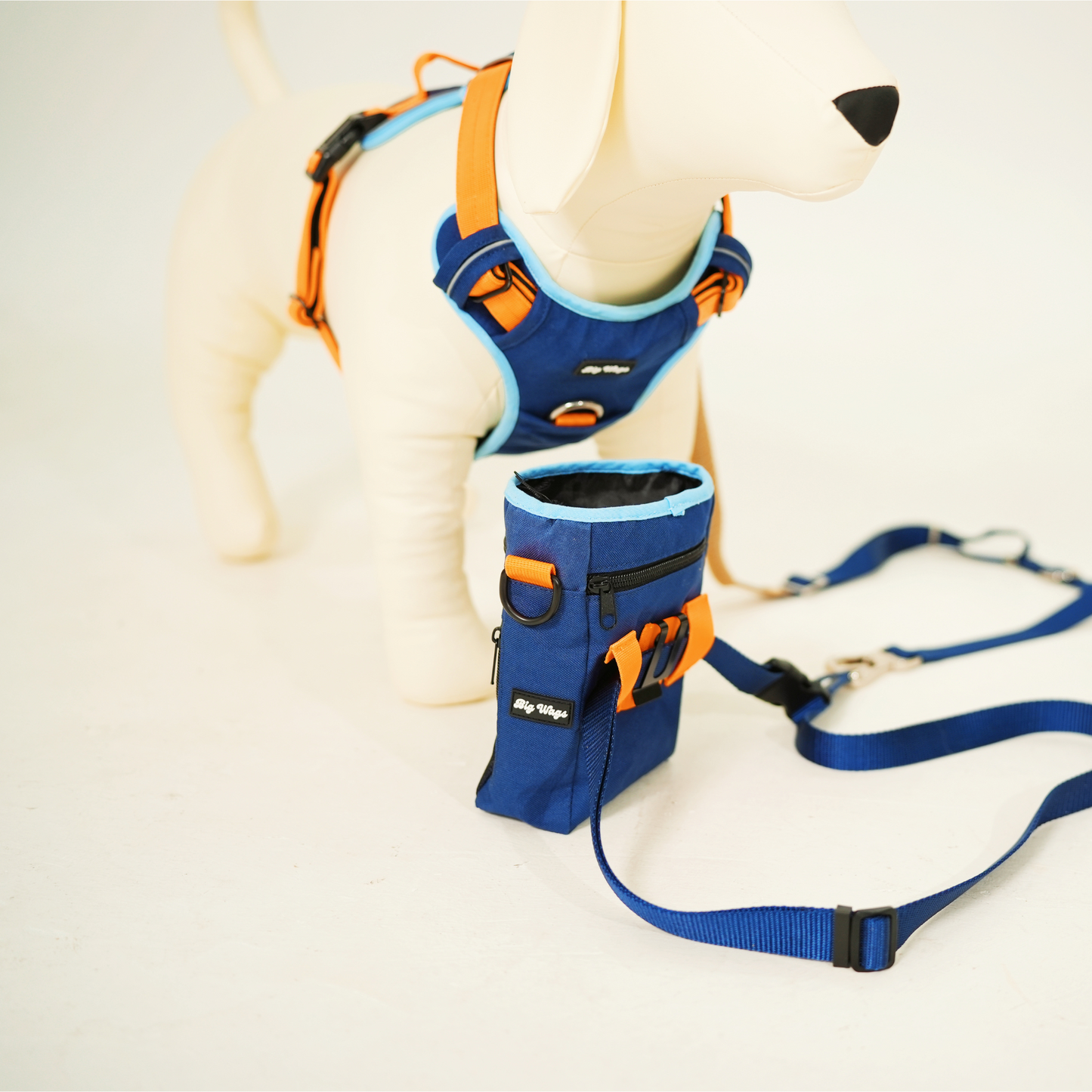 Treat Pouch in blue and orange with sling