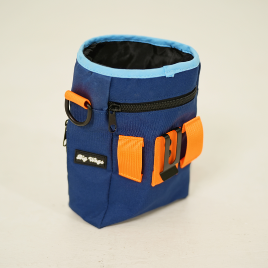 Treat Pouch in blue and orange